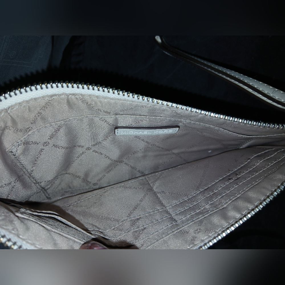 Michael Kors Silver and White Clutch with Monogram Design - Picture 5 of 5